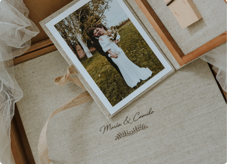 Pack Álbum de lino natural para bodas